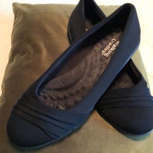Black slip on flat shoes